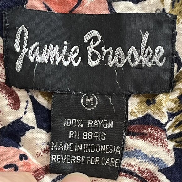 Vintage Jamie Brooke Romper Women M Dark Micro Floral Cottagecore 90s Y2K Grunge - Picture 4 of 9